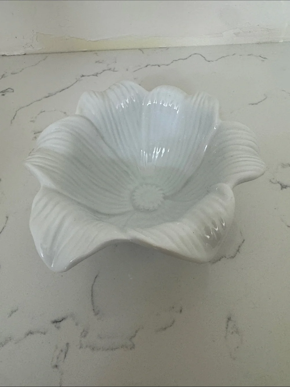 Pier 1 Lilly White Floral Ceramic Bowl